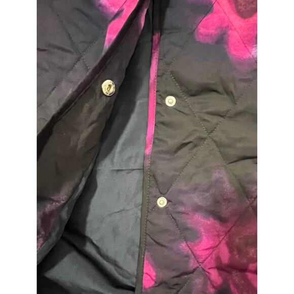 Rachel Comey Target Quilted jacket, long,  Snaps, smudge print purple pink - Picture 2 of 7